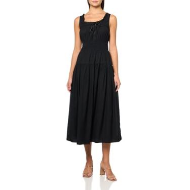 Imagem de Lucky Brand Vestido midi feminino popeline rendado com acabamento, Caviar, M