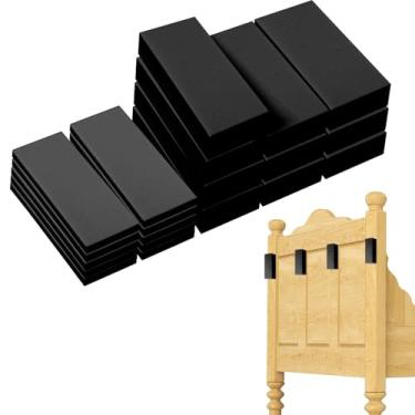 Imagem de lasuroa 20 Protetores de Cabeceira para Parede, 10 Peças 20mm + 10 Peças 3mm Espuma EVA Antivibração Protetores de Ruído Cama Protetor Parede (Preto)