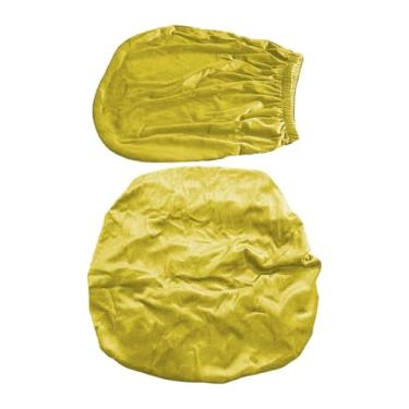 Imagem de SiaBiced Capa para cadeira de computador, capa protetora para cadeira de escritório, 2 peças, almofada elástica, Amarelo Verde