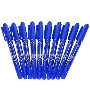 Imagem de AYNEFY Pens de Marcadores, Simples e Elegante Aparece, Ampla Gama de Aplicações, Tinta de Secagem Rápida, 10pcs Chinchilla Walless Colort Vest Dual Coloring Cans Marker para Caligrafia (Azul)