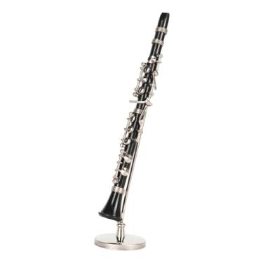 Imagem de Acouto Brinquedo Modelo de Clarinete de Baixo Em Miniatura Com Stand - Réplica de Instrumento Musical Decorativo para Casa e Presentes