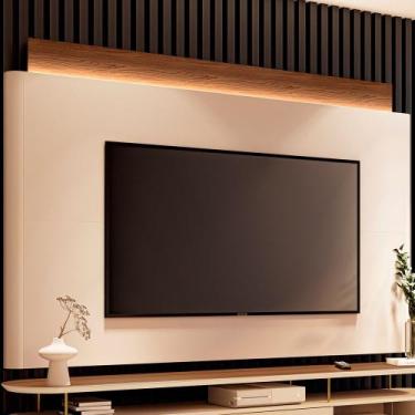 Imagem de Painel Nobre com LED TV até 85 Polegadas em Off White/Castanho G26 - H