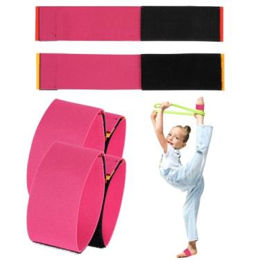 Imagem de Quilax 2 pares de treinadores de molas traseiras, tênis de ginástica pegajosos para ginástica, faixas ajustáveis, equipamento de ginástica para casa, material de ginástica (rosa)