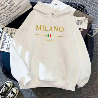 Imagem de Moletom Canguru Unissex Milano Italia Agasalho Casaco Blusa De Frio Bl