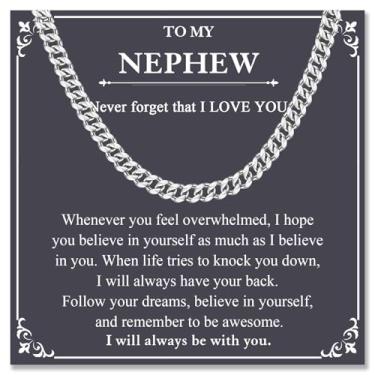 Imagem de Presentes para adolescentes e homens, colar de corrente de elos cubanos de 6 mm para namorado, marido, filho, neto, sobrinho, irmão, amigo, cesta de Páscoa, aniversário, Natal, formatura, Dia dos