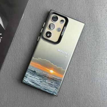 Imagem de YOGISU Capa protetora para Samsung A56 com revestimento Seaside Sunset (para Samsung A56/Black Shu)