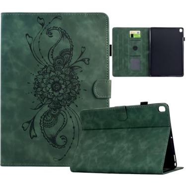 Imagem de Luksinlong Capa para Samsung Galaxy Tab S6 Lite 10,4 polegadas 2024 2022 2020 (SM-P610/P615), capa protetora Mandala Flip Book com capa flip de couro PU para tablet Samsung S6 Lite - Verde