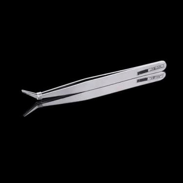 Imagem de ZJchao Tweezers de Aço Inoxidável Ferramentas de Manicure na Arte Com Boa Elasticidade para Cuidados Com a Beleza (Cabeça dobrada)