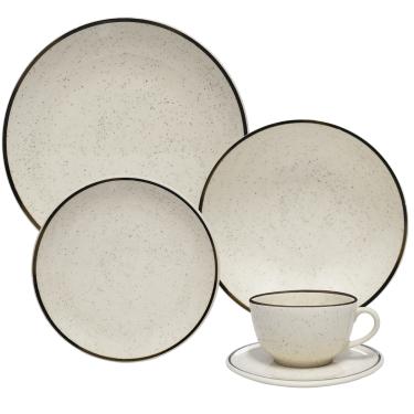 Imagem de Aparelho De Jantar E Chá Oxford Unni Brisa Maresia 20 Peças Cerâmica