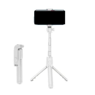 Imagem de Bastão Pau de Selfie Bluetooth Retrátil Suporte Tripé Para Celular Com Controle(Branco)