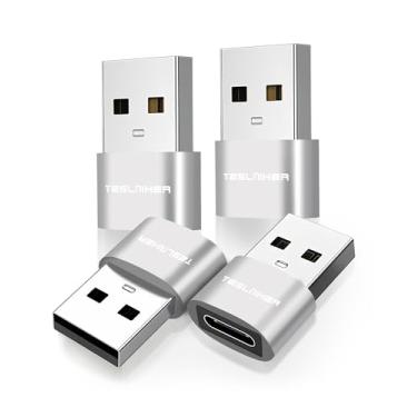 Imagem de Teslniher Pacote Com 4 Adaptadores Usb Para C, Otg Usb-C Fêmea E Macho, Conversor De Carregador Tipo A Compatível Iphone 16, 15 14, Ipad Pro Air Mini, S24 S23