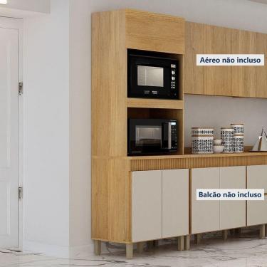 Imagem de Paneleiro Com 2 Nichos 3 Portas Dakota Valdemoveis Cinamomo/off White