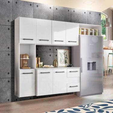 Imagem de Cozinha Suspensa 1,80m Juliete 7 Portas 2 Gavetas Branco Nicioli