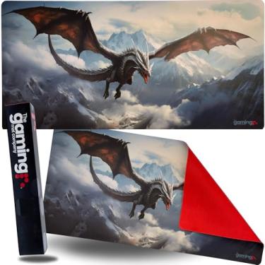 Imagem de The Gaming Mat Company Tapete de rato e tapete de rato MTG para um jogador – 71.1 cm x 35.6 cm Ice Dragon Gaming Mouse Pad compatível com Magic: The Gathering, cartas MTG, tapete de jogos TCG
