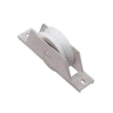 Imagem de Roldana Nylon Branca Maciça 60(2 1/2") Tipo V para Cavalete de Alumíni