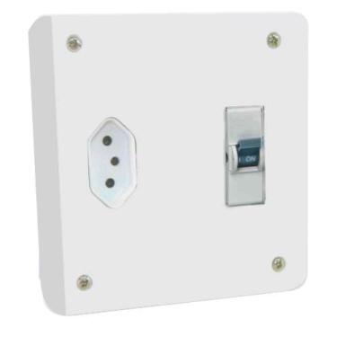 Imagem de Caixa De Distribuição Cd Para Ar Condicionado Com Disjuntor 16a + Tomada 20a - Branco