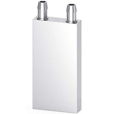 Imagem de DIYhz — Bloco de resfriamento de água de alumínio, sistema de dissipador de calor líquido para computador CPU Graphics Radiator Heatsink Endothermic Head Silver (40 mm x 80 mm x 12 mm)