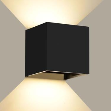 Imagem de ZEEYEAH Luzes de parede externas, arandelas de parede, lâmpadas de parede externas modernas à prova d'água 10W atualizadas para quarto, sala de estar, varanda, decoração de pátio doméstico, luzes de