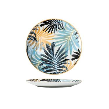 Imagem de Prato de sobremesa de cerâmica para hotel restaurante bolo de frutas - disco de 20 cm -D