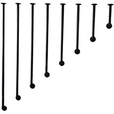 Imagem de Corrimão De Escada Industrial Preto Ferro Loft Villa Corrimão Suporte De Corrimão Interno E Externo - Kit Completo De Metal Tubo De Ferro Forjado, 4ft