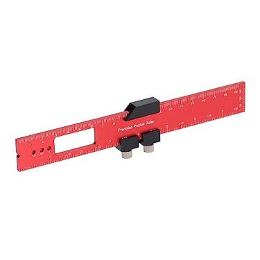 Imagem de Yinhing Governante de Madeira, Marcação de Madeira Com Ferramentas de Parada para Rabiscos de Alumínio Régua de Liga de Alumínio Anti -slip Precisão do Régua de Bolso de Metal Slide Stop Marking