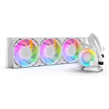 Imagem de EK Nucleus AIO CR360 Lux White D-RGB All-in-One Liquid CPU Cooler com ventiladores EK FPT, peças de computador de resfriamento de água, ventilador de 120 mm, compatível com as mais recentes CPUs Intel e AMD