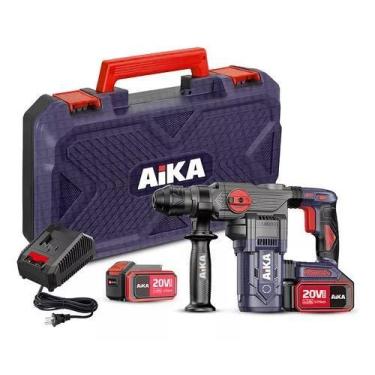 Imagem de Martelete de impacto sds plus 14 20v com duas baterias aika, Preto, Bi