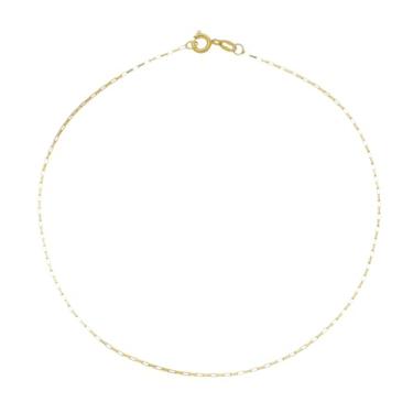Imagem de Tornozeleira Unissex Italiana Tijolinho Maciça Ouro 18k 750 Amarelo