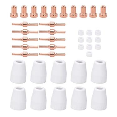 Imagem de Conjunto de consumíveis de cortador de plasma de 40 peças para copo de bocal de eletrodo de pistola LG40 CUT-40 CT312 PT-31