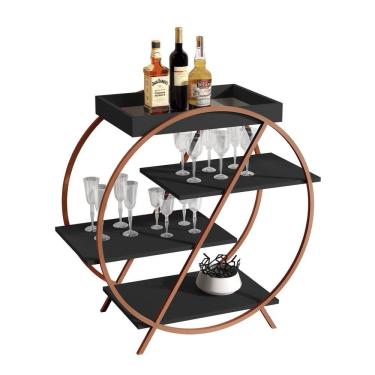 Imagem de Adega JB 4009 Luxo Preto Pe Bronze - Moveis JB