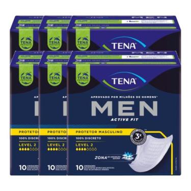 Imagem de Kit 6 Absorventes Masculino Tena Men Level 2 c/ 60Un