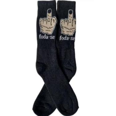 Imagem de Meia Fodase Divertida Cano Alto Algodão Macio Estilosa, Personalizada 