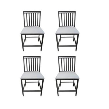 Imagem de Kit 4 Cadeiras Reforçada Para Cozinha e Sala Liane Jantar Branco - MOD