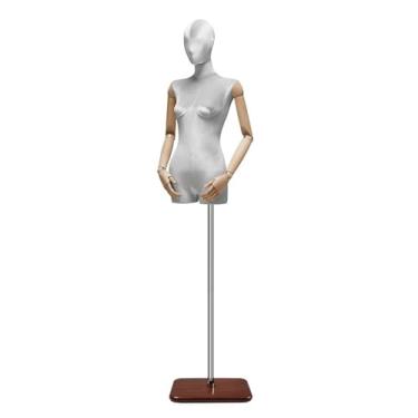 Imagem de Mannequin Altura ajustável de 60,62-78,74 pol. para manequins de varejo humanos, manequim de pose rotativa com base de metal, removível(Gray)