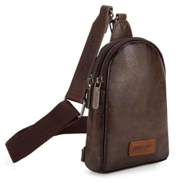 Imagem de Wrangler Bolsa tiracolo feminina pequena bolsa tiracolo e bolsa de peito com alça ajustável ideia de presente, A-café-1, Small