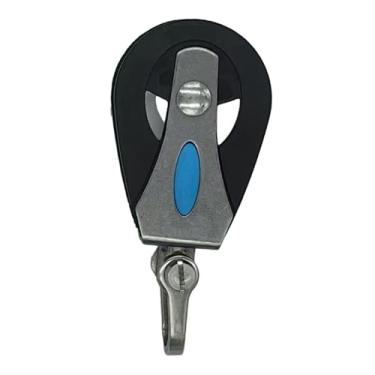 Imagem de MotiveTech Polia marinha, cabo de aço inoxidável multifuncional, roda giratória de nylon para acessórios de vela, Azul