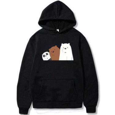 Imagem de Moletom Canguru Feminino Desenho Urso Sem Curso Panda Polar Casaco - N