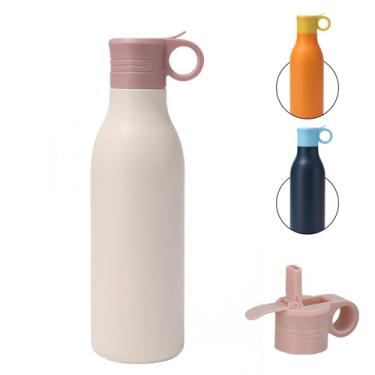 Imagem de Garrafa Termica Agua,Garrafa Termica 550ml,Aço Inoxidável, Com Isolamento a Vácuo, à Prova De Vazamentos, Mantém As Bebidas Quentes Ou Frias, Ideal Para Viagens, Acampamentos e Ciclismo (branco creme)
