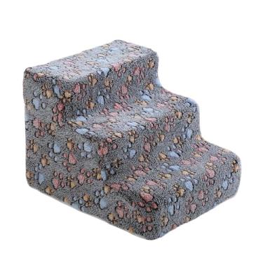 Imagem de IEUDNS Rampa para cachorro, degraus para cachorro, capa portátil removível e lavável, escadas para animais de estimação, degraus para sofá, cama alta para, Pequenos 3 Passos