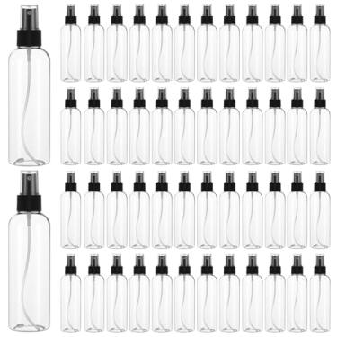 Imagem de MAQUITA 50 frascos de spray de 100 ml, frascos de limpeza de névoa fina, spray de viagem de plástico vazio, pulverizador recarregável com tampa para soluções de limpeza, óleos e perfumes de viagem