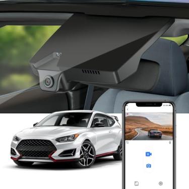 Imagem de Fitcamx Câmera veicular 4K compatível com Hyundai Veloster & Veloster N 2019-2022 2ª geração com escurecimento automático (peça nº J9000), visual de fábrica OEM, vídeo UHD 2160P, WiFi e aplicativo