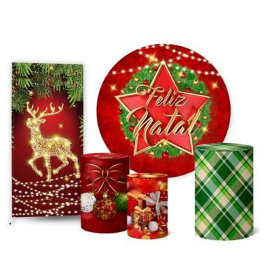 Imagem de Trio Capas Cilindro + Painel Sublimado + Lateral Natal (K2NAT0058)