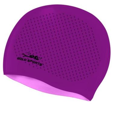 Imagem de Touca De Natação Gold Sports Massagem De Silicone, Roxo, Único, Unisse