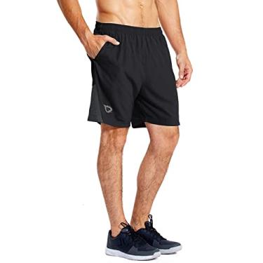 Imagem de BALEAF Short de corrida masculino de 17,78 cm com forro de malha com bolso com zíper para treino atlético e academia