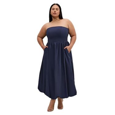 Imagem de City Chic Vestido longo feminino plus size - Alina, Azul marino, 54