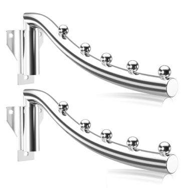 Imagem de esmen Cabides de parede de aço inoxidável com rotação paralela de 180°, suporte para roupas, barra de roupa para pendurar roupas