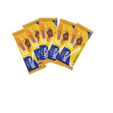 Imagem de Kit com 5 barras de chocolate Lacta Shot 80 gramas cada