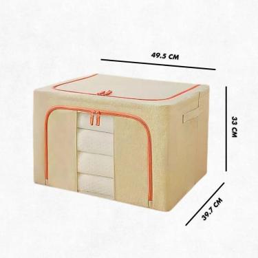 Imagem de Caixa Organizadora De Roupas Multiuso Dobrável - Bege