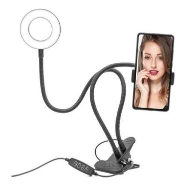 Imagem de Hing light led suporte celular tripe mesa iluminador luz iluminacao an