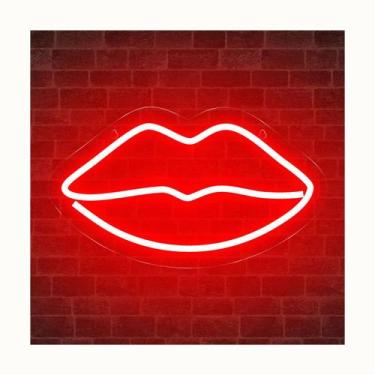Imagem de Painel Neon Led Boca Instagram Iluminação 34 Cm - Bloom, Vermelho